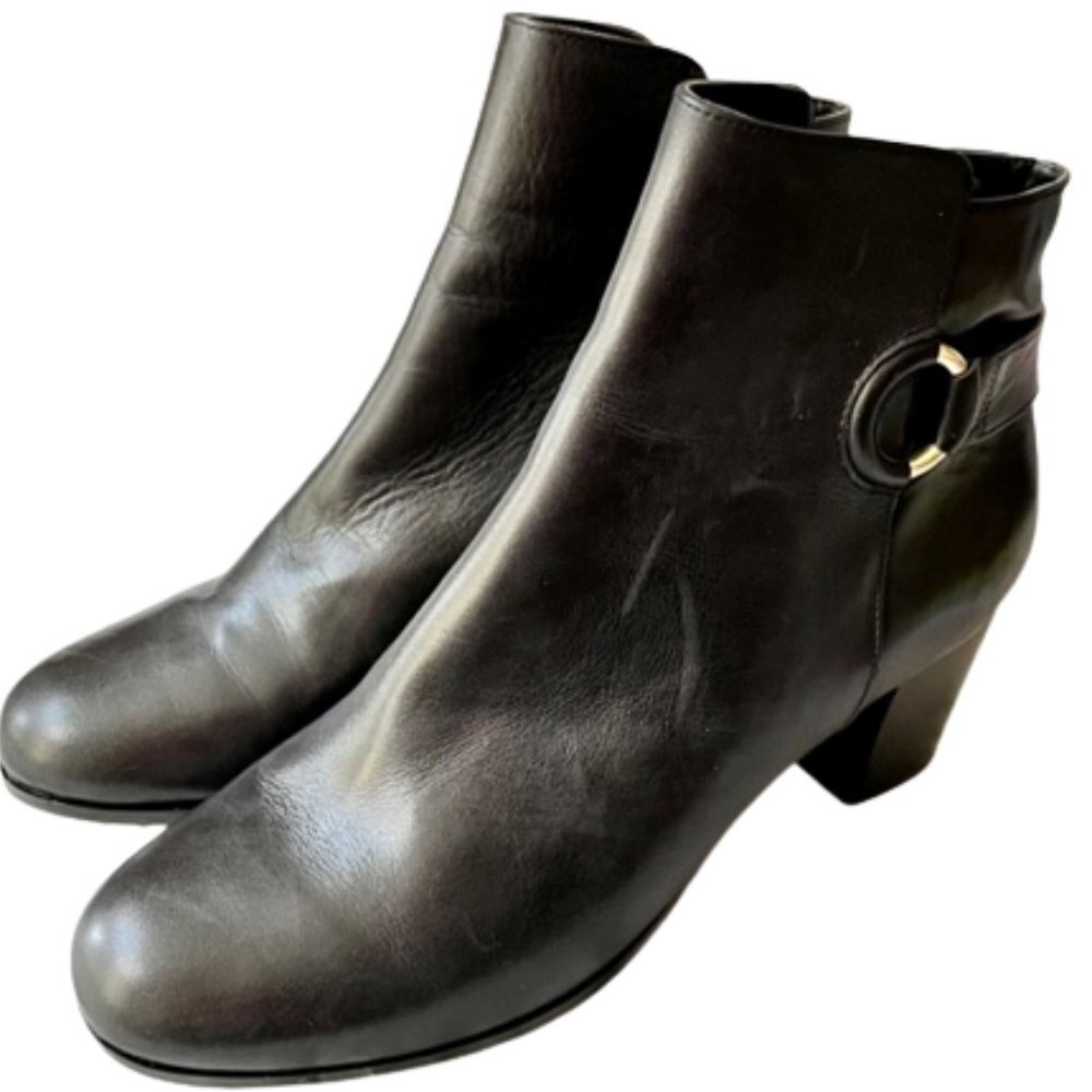 Cole Haan Bailey Black Ankle Block Heel Boots - 8.5B